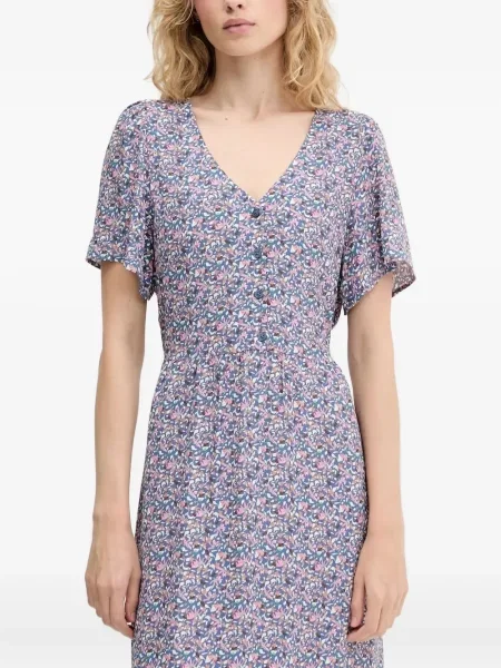 Rochie midi Marc O'polo cu model floral cu imagine până la genunchi albastru