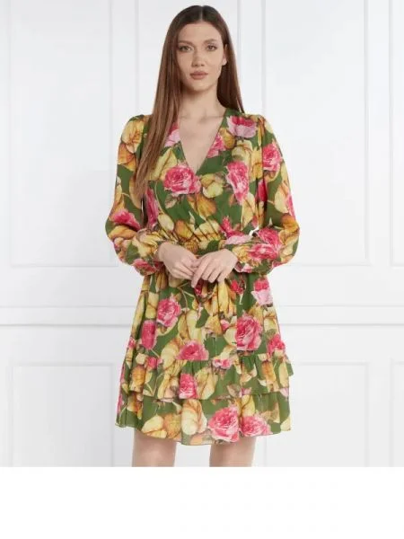 GUESS Rochie cu cordon cu adaos de mătase