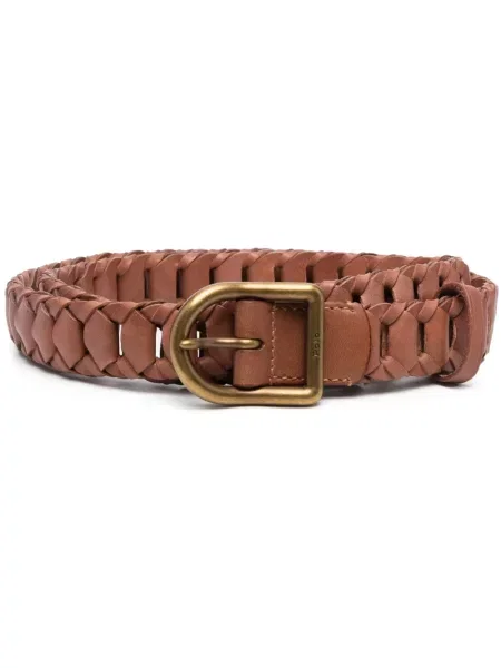 Traperice sužene Polo Ralph Lauren ošišan od brušene kože smeđa