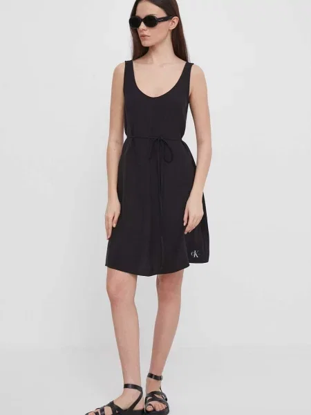 Calvin Klein Jeans ruha mini egyenes fekete