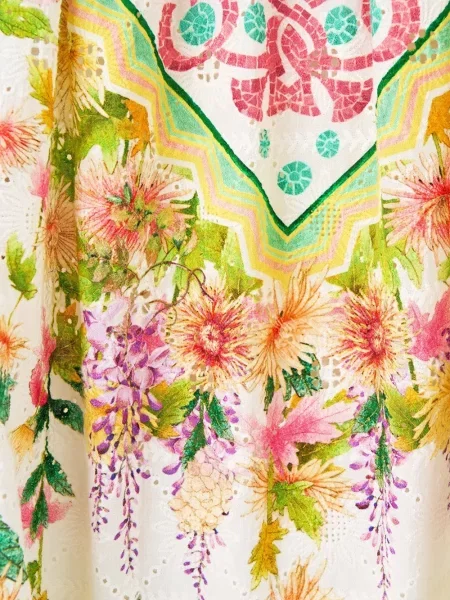 Top Camilla cu model floral cu imagine alb