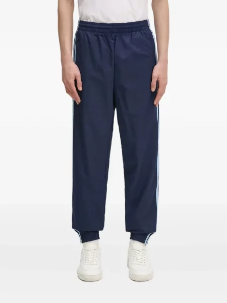 Spodnie cargo Adidas w paski z nadrukiem czarne