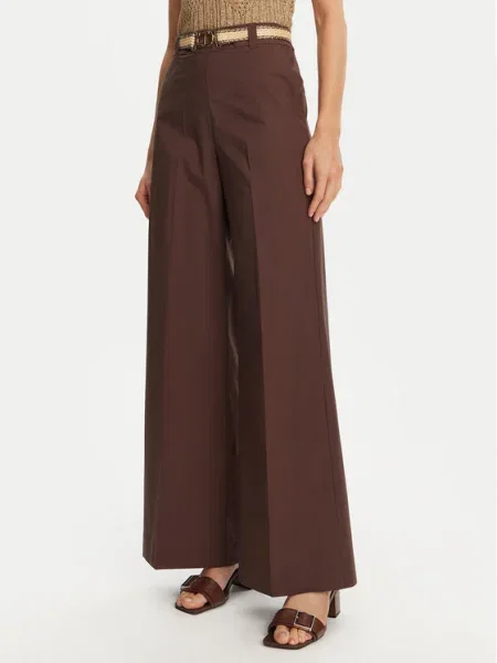 TWINSET Pantaloni palazzo Wide Leg maro
