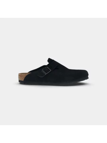 Birkenstock papuci din piele Boston negru