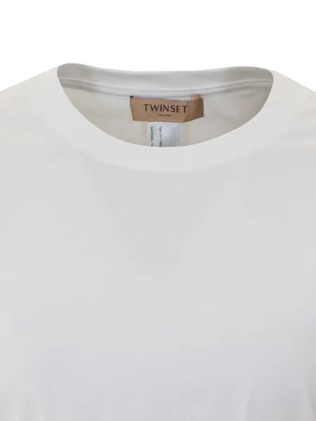 Tricou Twinset cu decolteu rotund alb