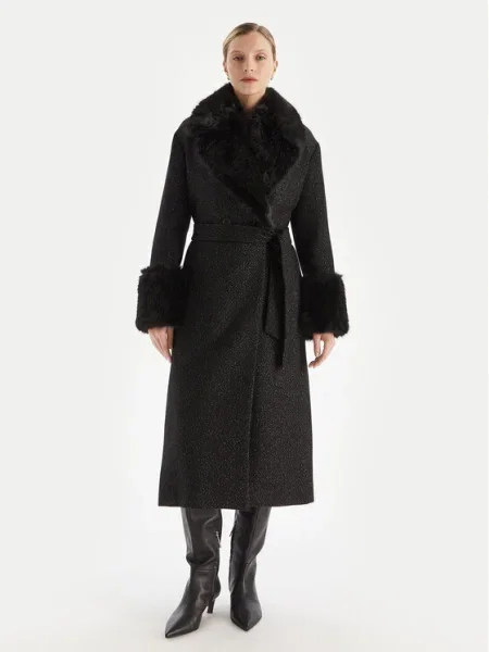 TWINSET Palton de iarnă negru