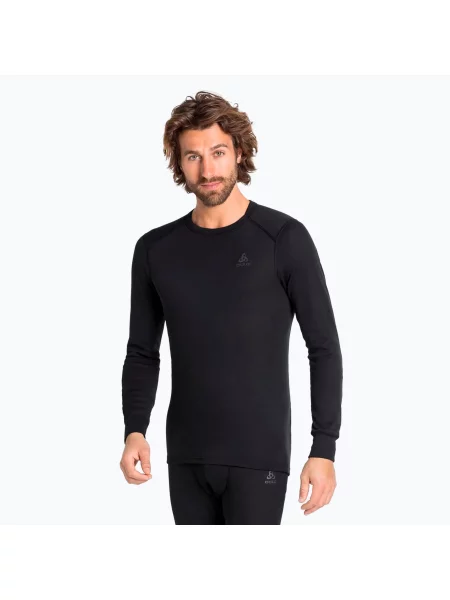Termo tričko longsleeve ODLO Active Warm Bl Top Crew Neck black černé