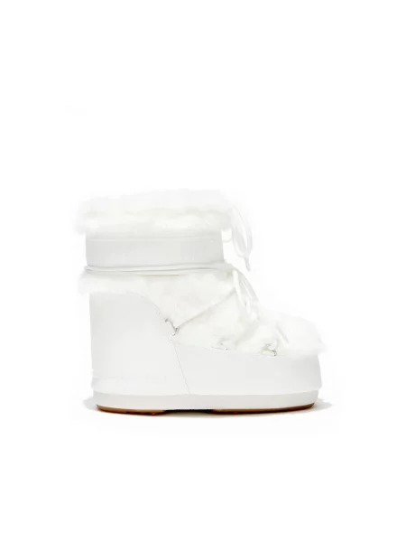 Śniegowce Moon Boot Icon Low Faux Fur białe