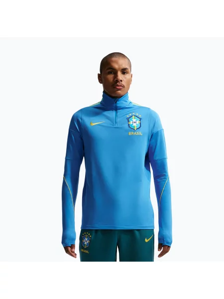 Кофта футбольна Nike Brazil Strike light photo blue/light menta/midwest gold синій