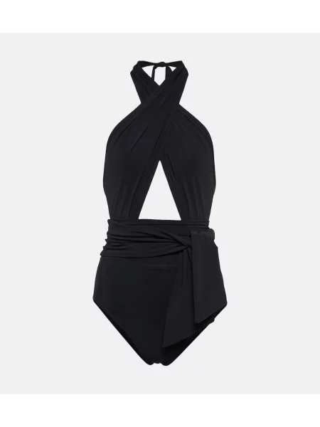 Strój kąpielowy Karla Colletto z dekoltem halter czarny
