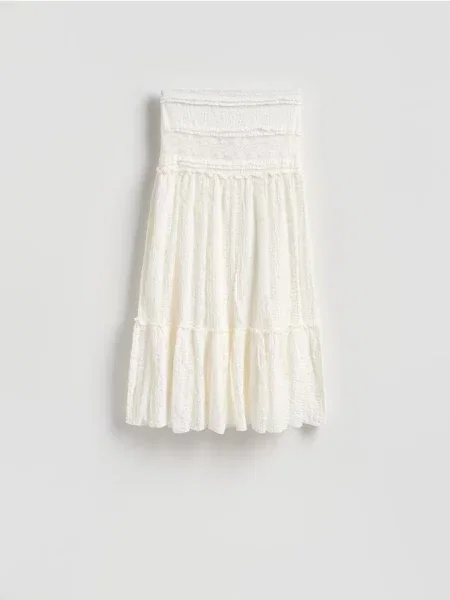 Reserved Koronkowa spódnica maxi biały