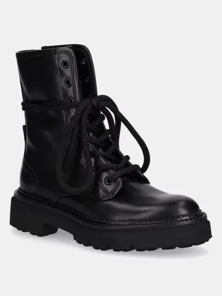 Kožne gležnjače Kennel & Schmenger Jacy ravni potplat crna