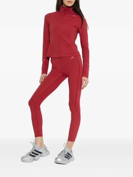 Koszulka Adidas z zamkiem błyskawicznym do połowy bez rękawów skórzana brązowa