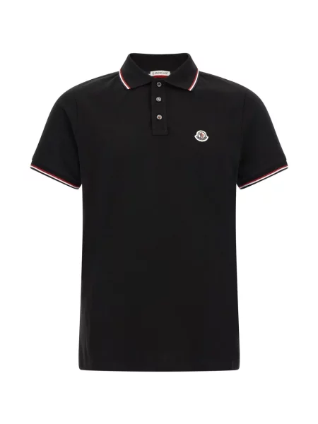 Koszulka polo Moncler z logo czarna