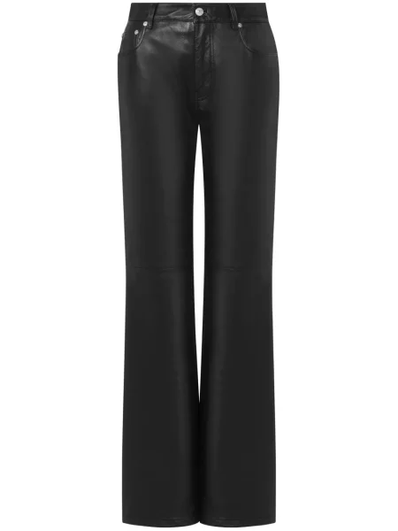 Spodnie Moschino Jeans skórzane dzwony czarne