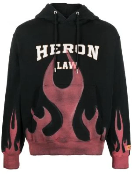 Hanorac cu glugă Heron Preston cu imagine negru