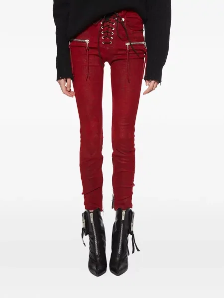 Кожаный кожени панталони Ben Taverniti червено