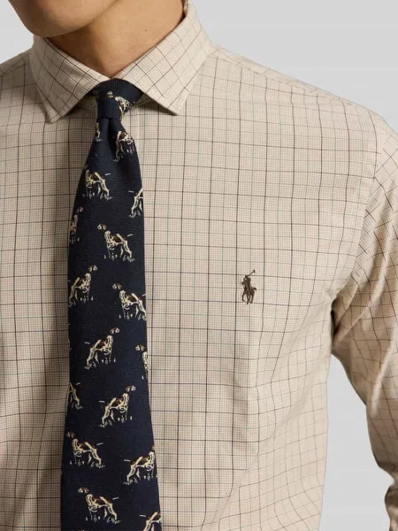 Koszula casualowa o kroju regular fit z mieszanka bawełny z wyhaftowane logo Polo Ralph Lauren beżowa