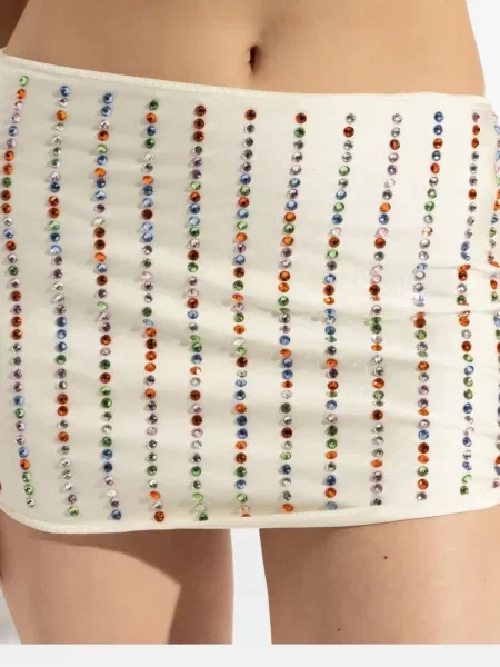 Fusta mini Oseree de cristal alb