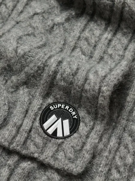 Superdry gyapjú sál melange szürke