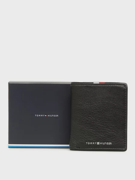 Кожаный кошелек Tommy Hilfiger черный