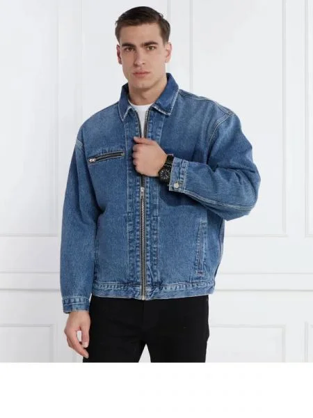 Tommy Jeans Geacă de blug | Oversize fit albastru