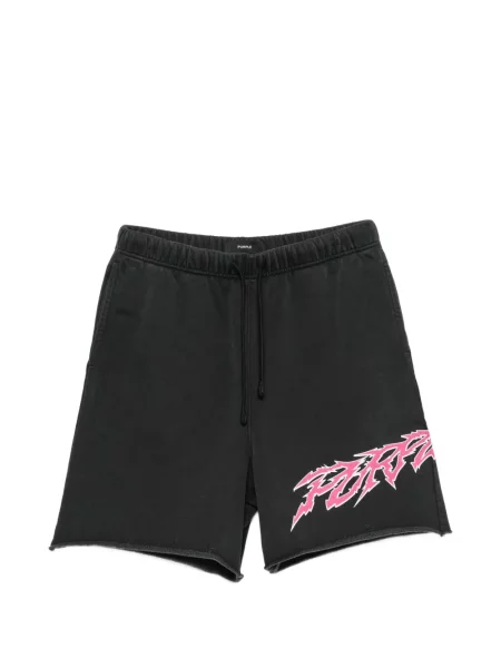 Pantaloni scurți Purple Brand cu imagine negru