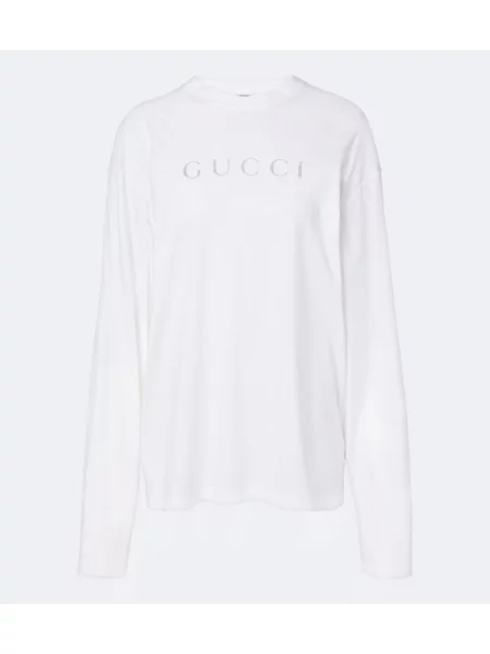 Tricou Gucci din jerseu cu autograf alb