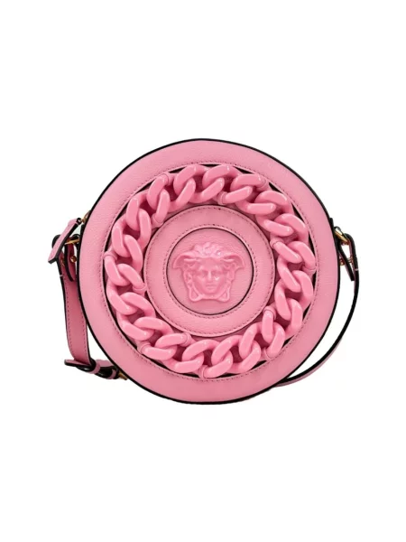 Torebka crossbody Versace skórzana różowa