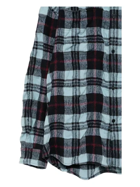 Kostkovaná košile Juun.j s potiskem modrá