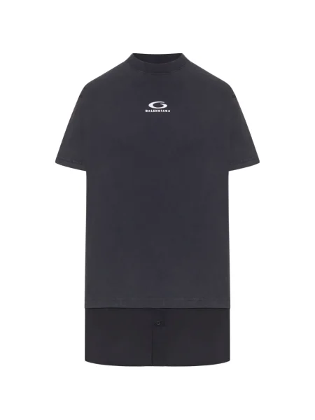 Rochie tip cămașă Balenciaga de costum gri