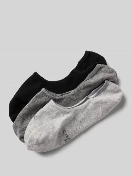 Skarpety z wyhaftowanym logo w zestawie 3 szt. model ‘Footie’ Ck Calvin Klein