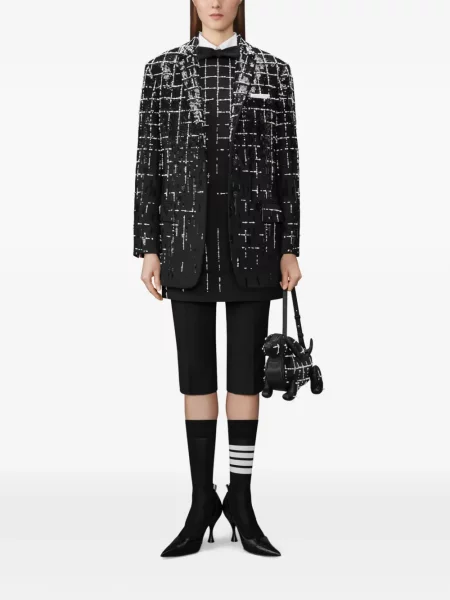 Decupat pantaloni Thom Browne negru