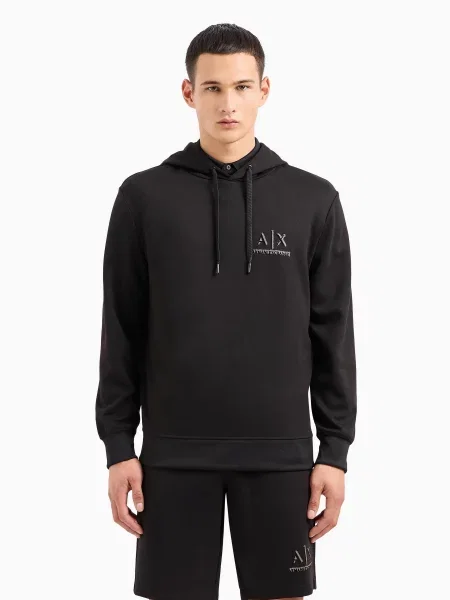 Худі Armani Exchange бавовна/віскоза чорний