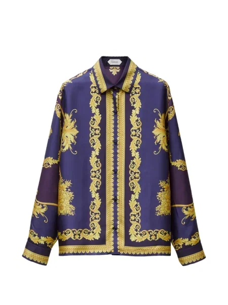 Cămașă Versace de mătase violet