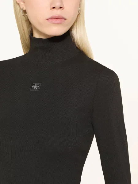 Calvin Klein Jeans Tričko S Dlouhým Rukávem černá