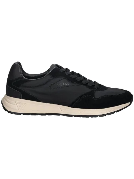 Sneakerși Guess din piele negru