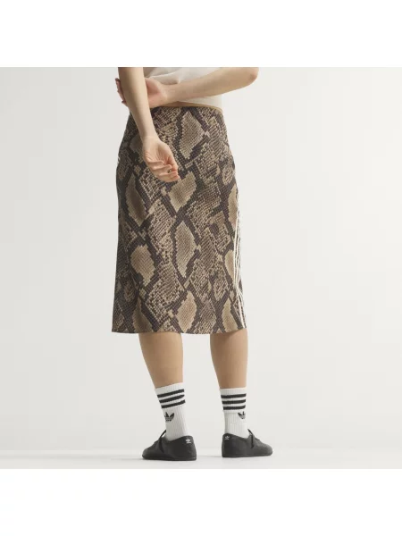 SPÓDNICA SNAKE PRINT SATIN beżowa