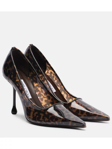 Pantofi cu toc Jimmy Choo cu imagine cu imprimeu animal print maro