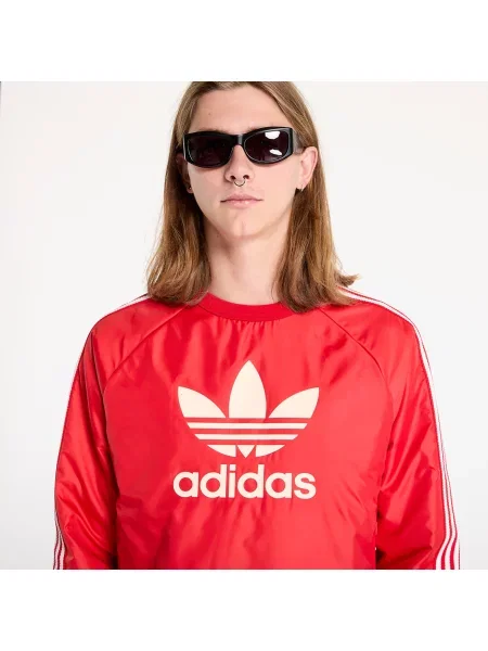 Bluza nierozpinana Adidas ze ściągaczem czerwona