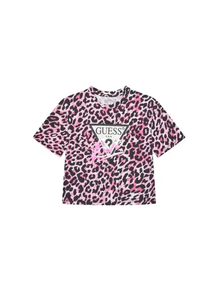 Guess Marškinėliai Rožinė Regular Fit balta