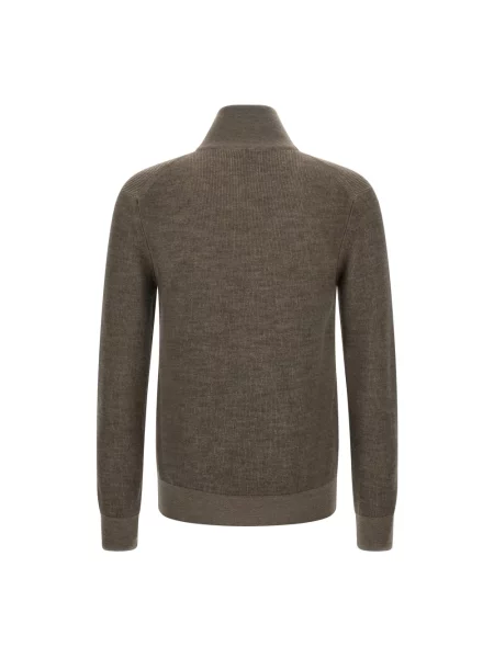 Sweter Brioni wełniany brązowy