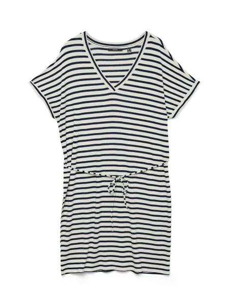 VERO MODA Šaty VMHOLLY námořnická modř / stříbrně šedá