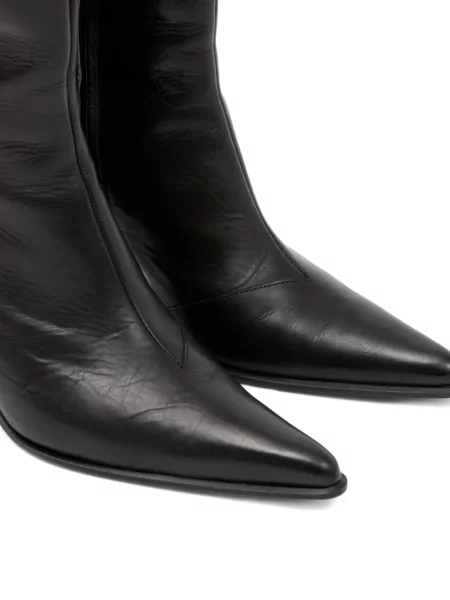 Kožené kozačky Mm6 Maison Margiela černé