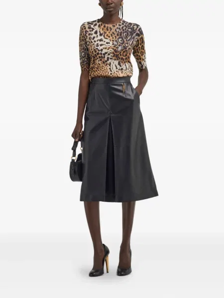 Tricou Roberto Cavalli cu imagine cu model leopard maro