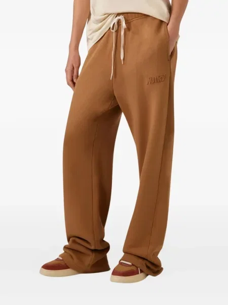 Pantaloni Autry cu broderie maro
