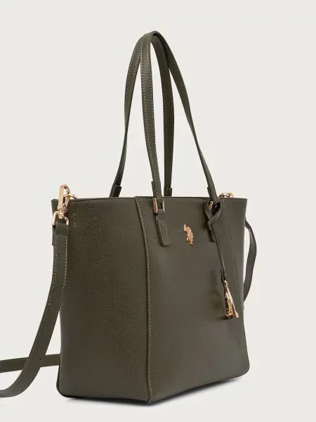 U.S. Polo Assn. geantă shopper pentru femei cu imitație de piele Jones verde