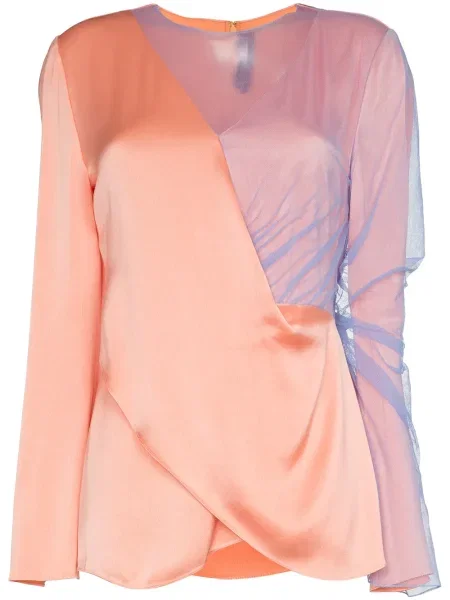 Bluzka Sies Marjan tiulowa asymetryczna różowa