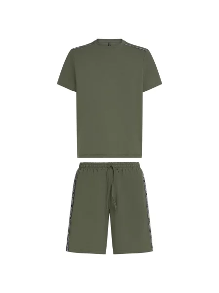 Karl Lagerfeld Pijama scurtă kaki / negru alb