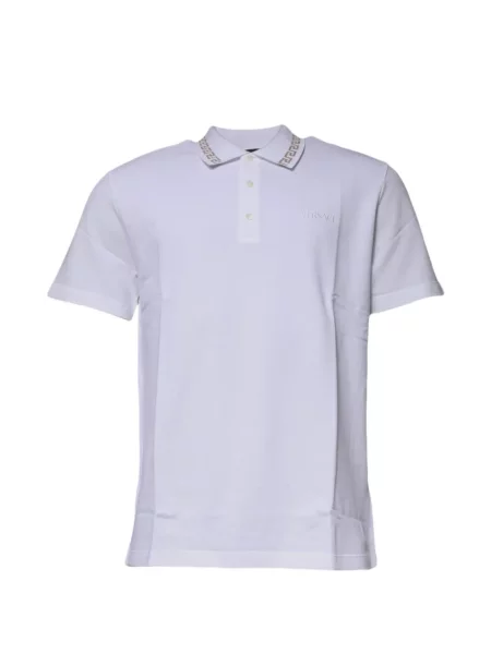 Gulerat tricou polo Versace alb
